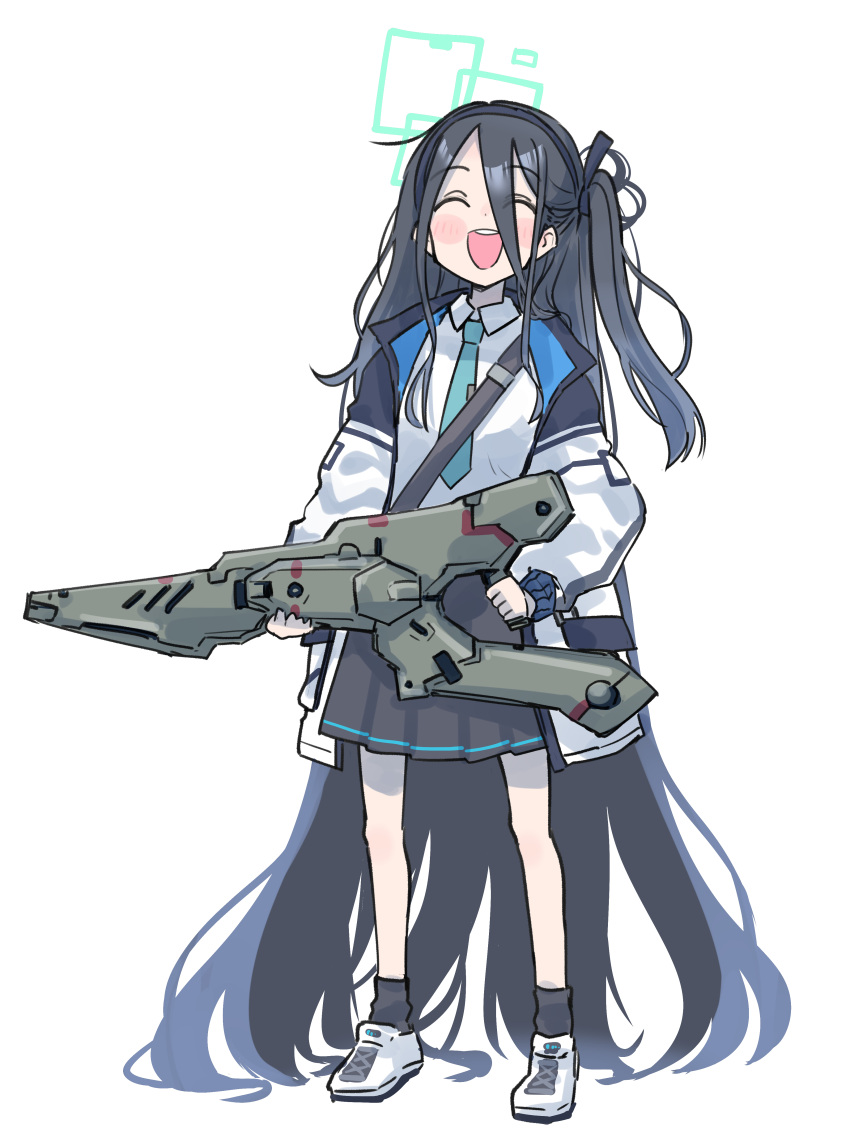 1girl, ^_^, ^o^, absurdres, aris_(blue_archive), armored_core, bangs, black_hairband