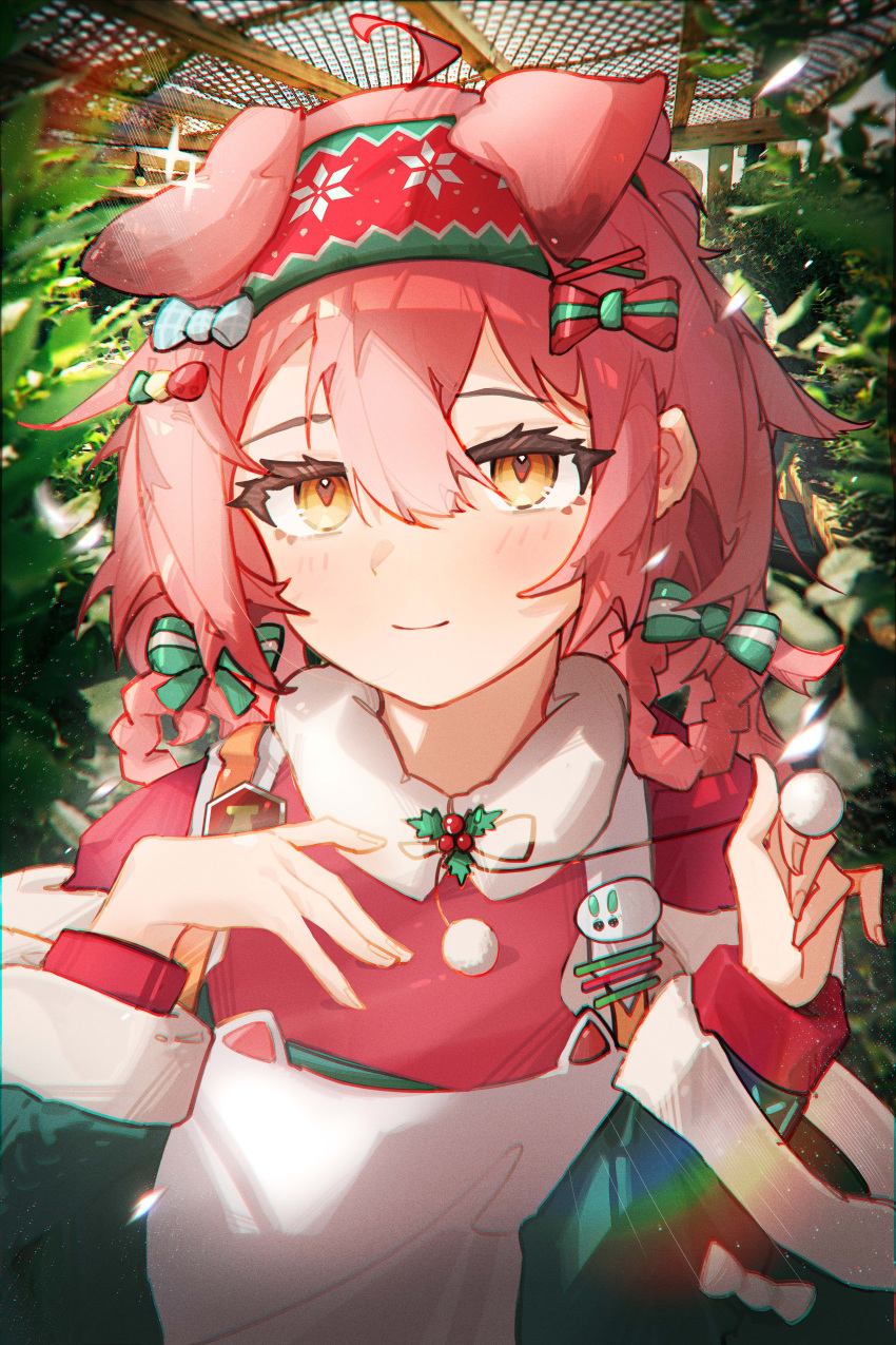 1girl, absurdres, ahoge, animal_ears, arknights, blue_bow, blush, bow
