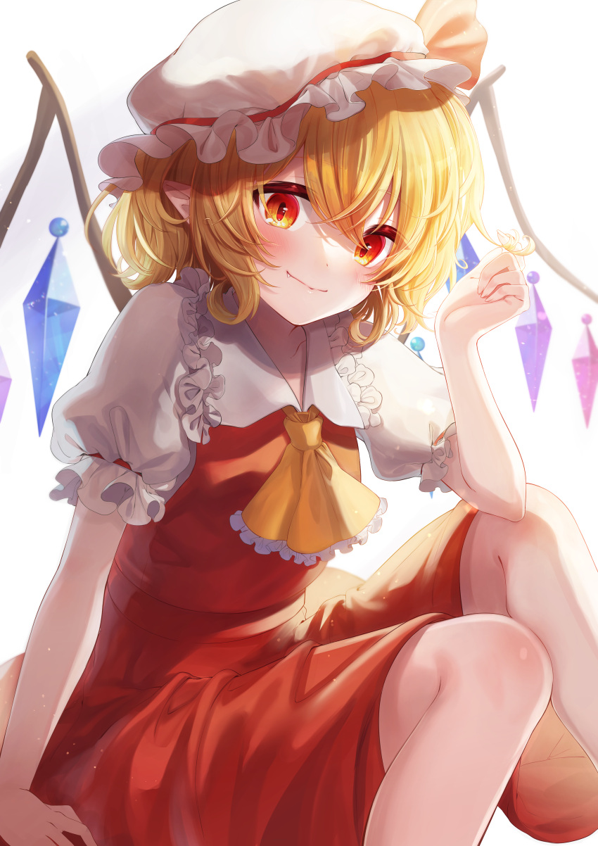 1girl, absurdres, acchun, ascot, blonde_hair, blush, closed_mouth, collared_shirt