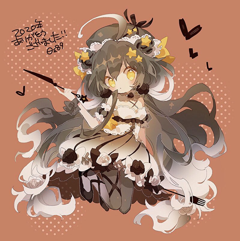 1girl, ahoge, alcremie, alcremie_(star_sweet), alternate_color, black_flower, black_footwear, black_pantyhose