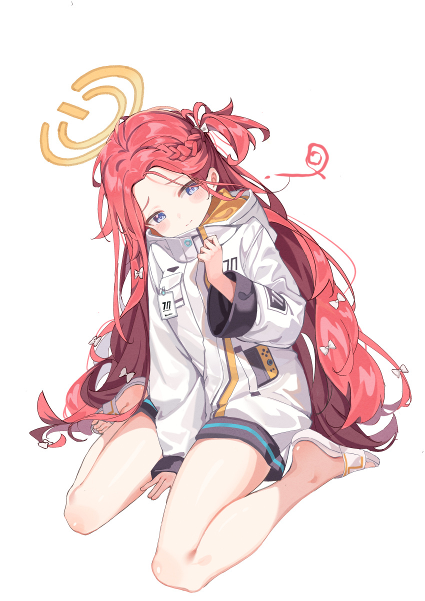 1girl, absurdres, bangs, blue_archive, blue_eyes, blush, bow, braid