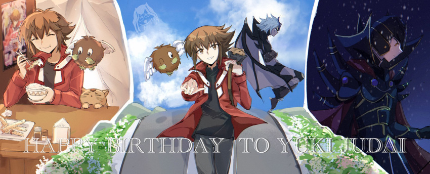 1boy, akahoshi_k, bangs, black_shirt, brown_eyes, brown_hair, daitokuji, dark_persona