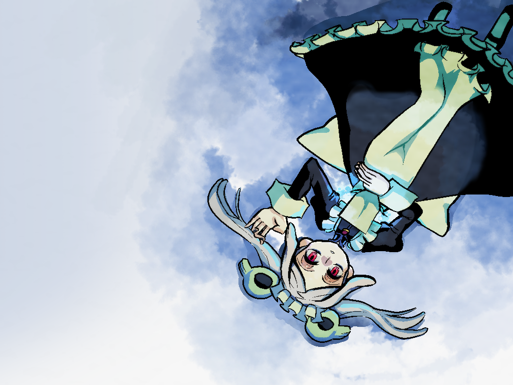 1girl, apron, bangs, black_nails, bloody_marie_(skullgirls), frills, full_body, gem