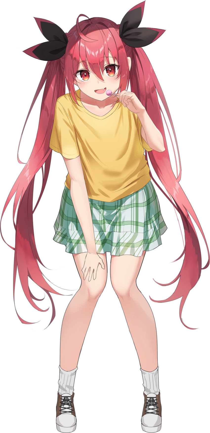 1girl, absurdres, ahoge, bangs, black_ribbon, blush, candy, date_a_live