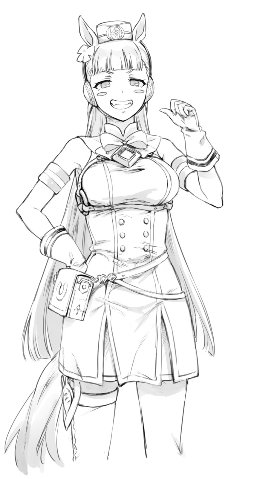 1girl, :d, absurdres, animal_ears, bangs, bare_shoulders, blunt_bangs, blush