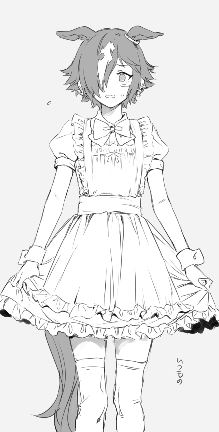 1girl, :o, absurdres, animal_ears, bangs, bow, bowtie, dress