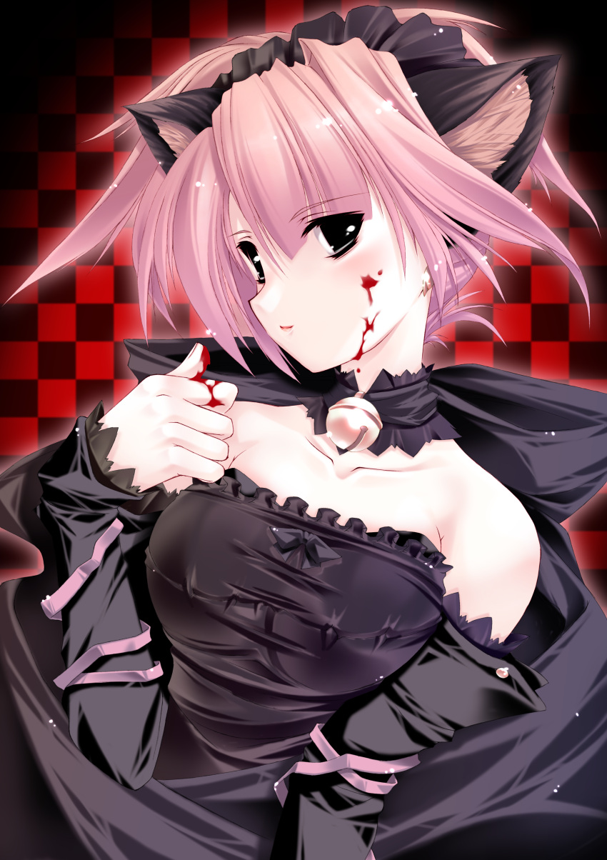animal_ears, blood, dress, g.t.f, gothic_lolita, jian, lolita_fashion, nekomimi