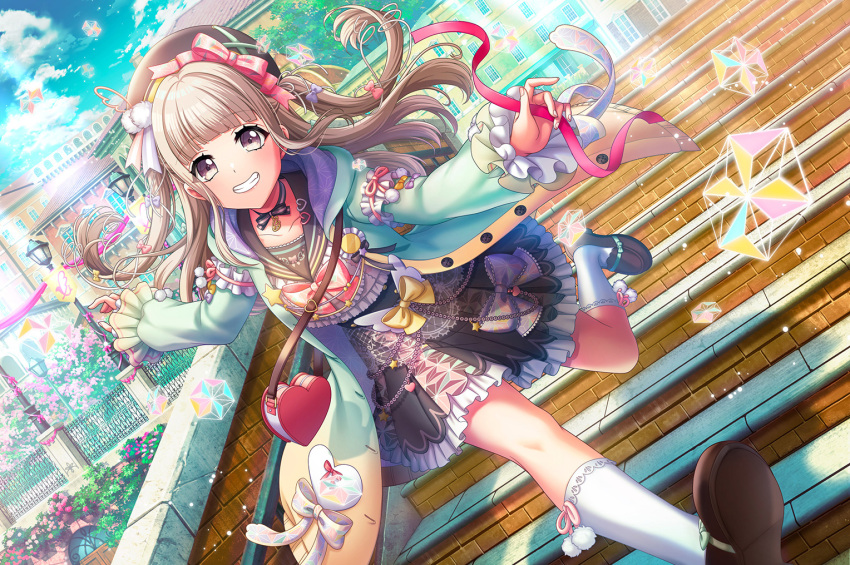 d4dj, grey_eyes, grey_hair, jacket, long_hair, shiratori_kurumi, smile