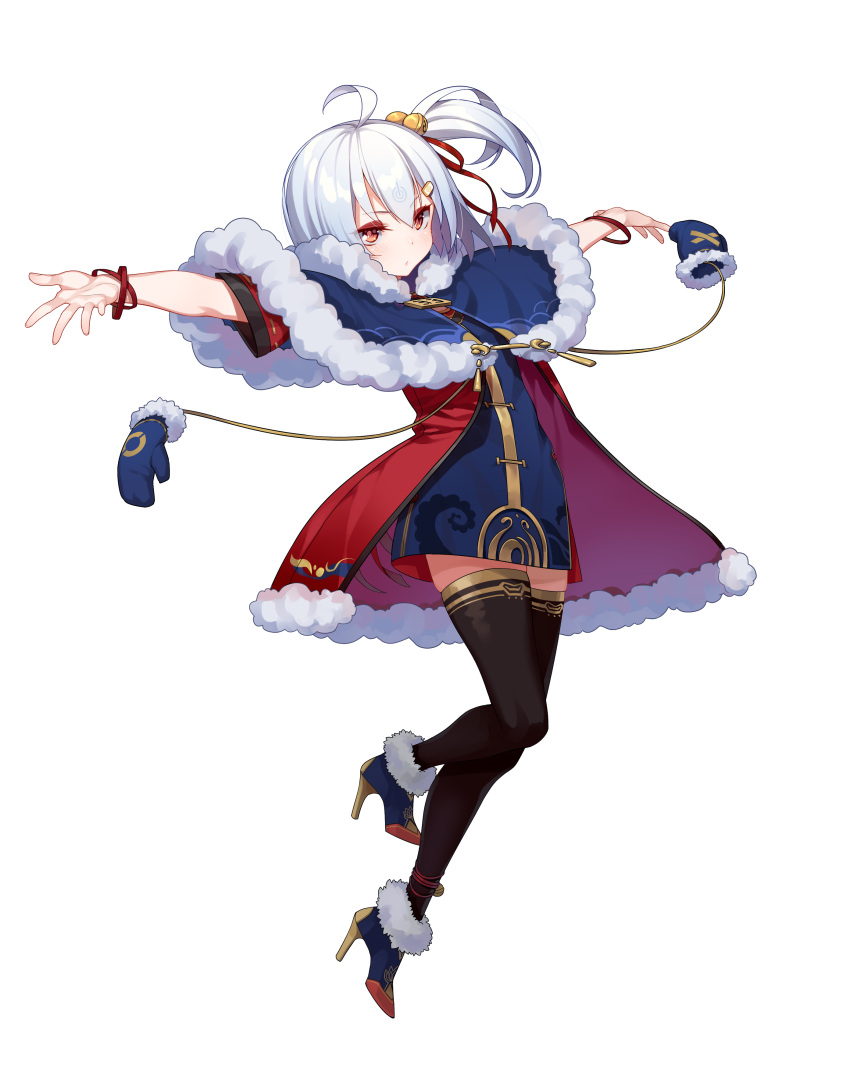 1girl, absurdres, ahoge, ankle_bell, anklet, armpits, bell, bili_girl_33