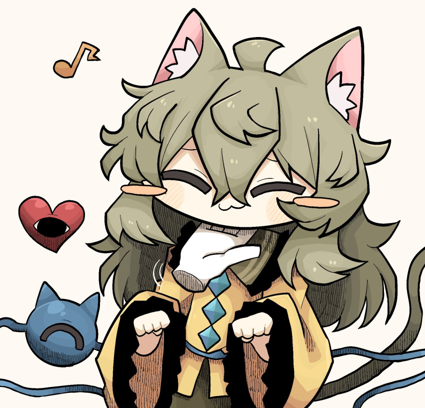 1girl, :3, animal_ear_fluff, animal_ears, black_eyes, blush, buttons, cat_ears