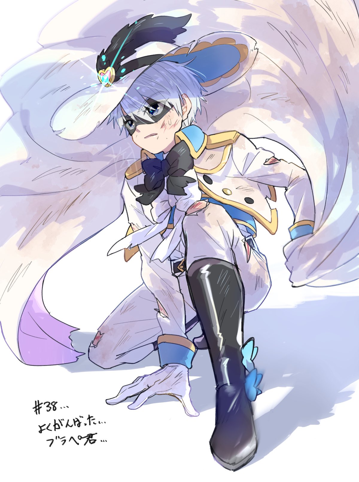 1boy, black_bow, black_pepper_(precure), boots, bow, commentary_request, delicious_party_precure, formal