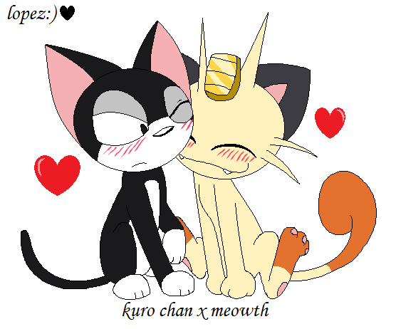 2others, animal_focus, blush, closed_eyes, crossover, cute, cyborg_kuro-chan, fang