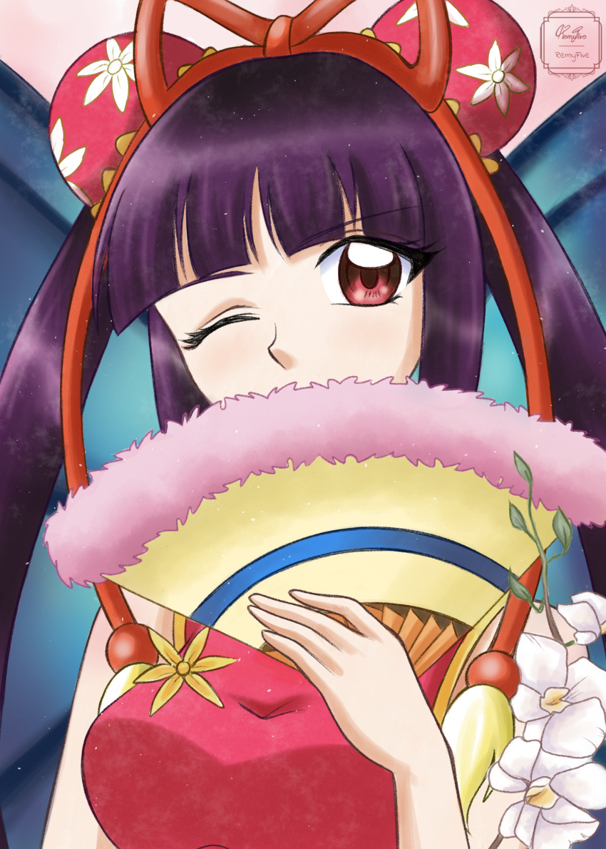 1girl, absurdres, artist_name, bangs, breasts, bun_cover, chinese_clothes, covering_mouth