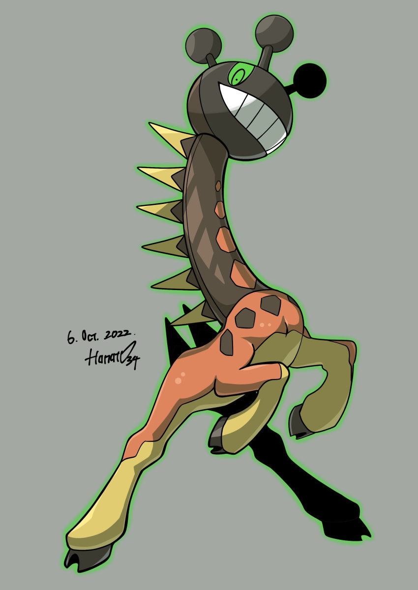 absurdres, animal_focus, artist_name, colored_sclera, commentary_request, dated, farigiraf, full_body