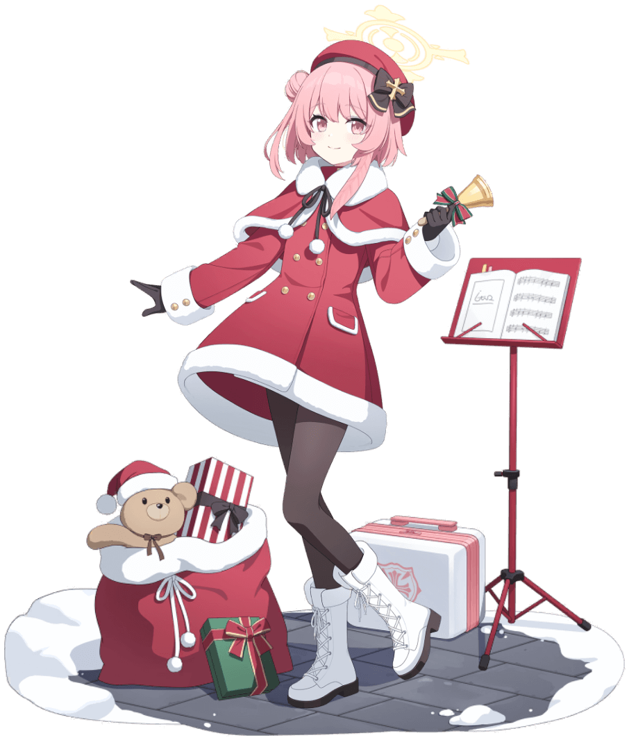 bell, blue_archive, boots, christmas, dress, gift, gloves, halo