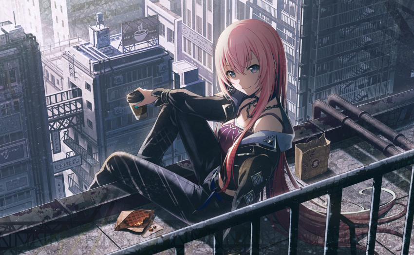 1girl, air_conditioner, argyle, argyle_cutout, arm_cutout, arm_on_knee, arm_rest, arm_support