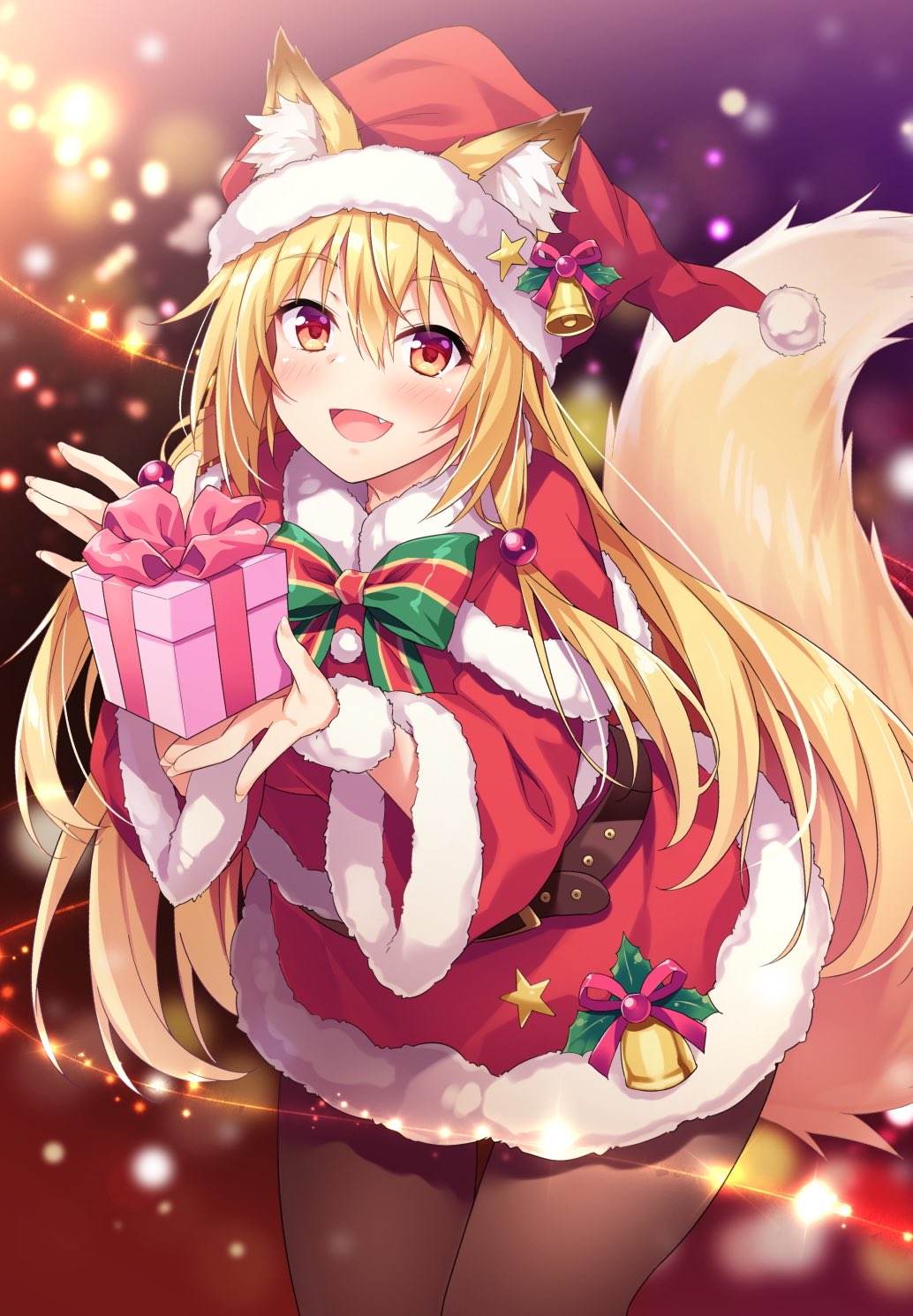 1girl, :d, akino_kaede_(vtuber), akizora_momiji, animal_ears, bangs, bell, belt