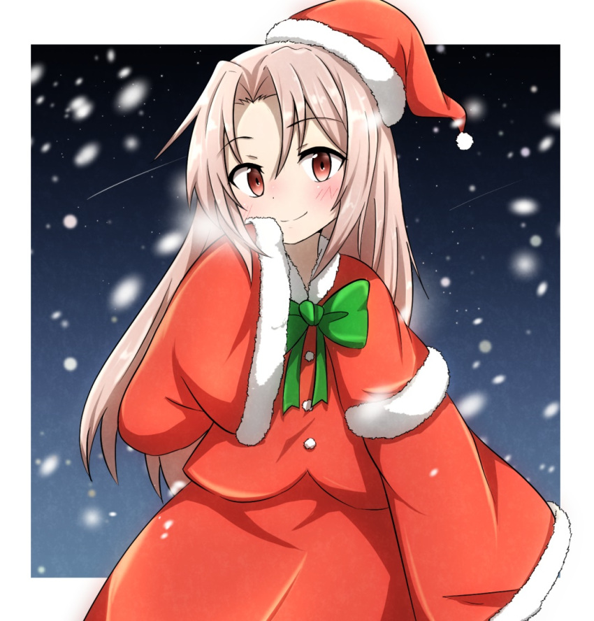 1girl, alternate_costume, capelet, dress, foreshortening, fur-trimmed_capelet, fur-trimmed_dress, fur-trimmed_headwear