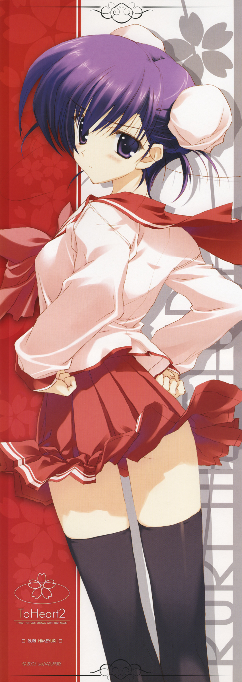 blush, bun_cover, double_bun, highres, himeyuri_ruri, long_image, nakamura_takeshi, purple_eyes