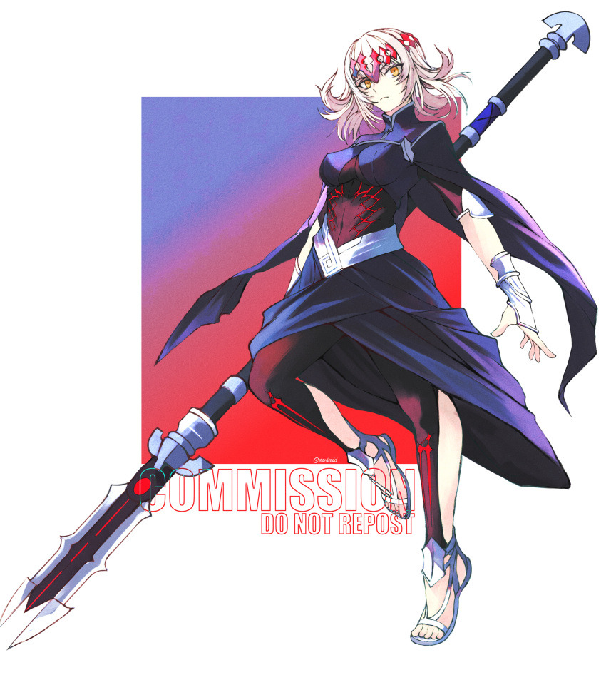 1girl, absurdres, alternate_form, blonde_hair, commission, fate/grand_order, fate_(series), full_body