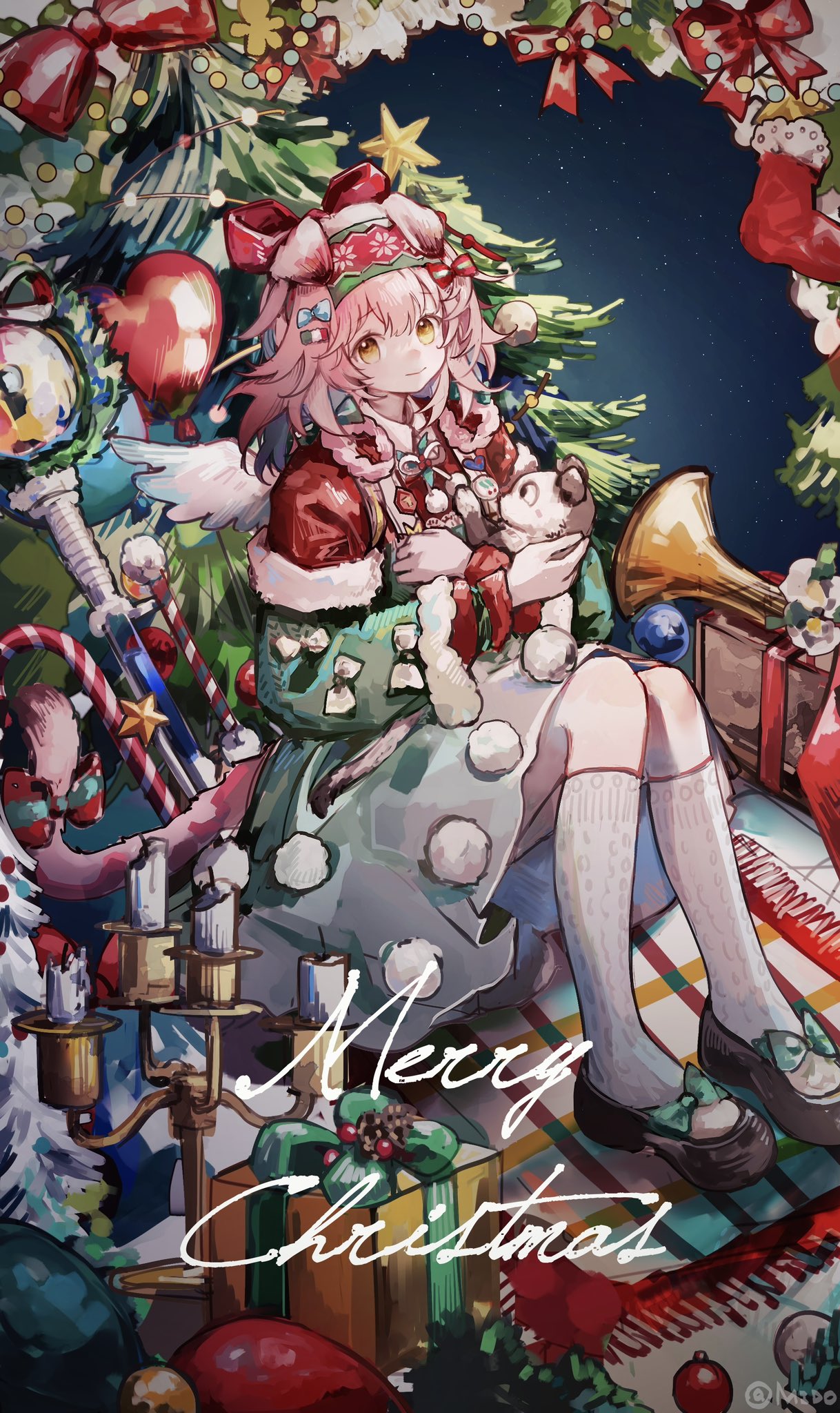 1girl, animal, animal_ears, arknights, bangs, black_footwear, bow, box