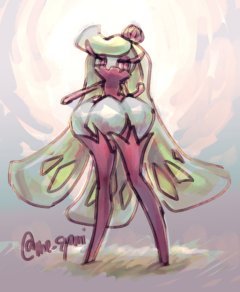 1girl, artist_name, bangs, boots, colored_skin, commentary_request, covered_mouth, flat_chest