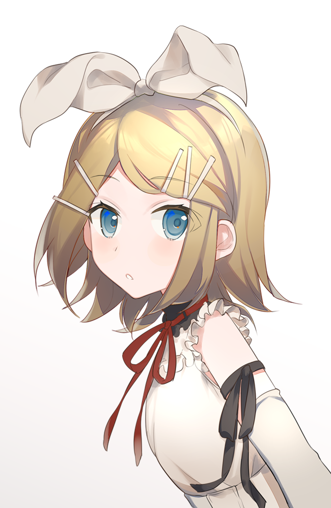 1girl, 25-ji_night_code_de._(project_sekai), blonde_hair, blue_eyes, blush, bow, from_side, hair_bow