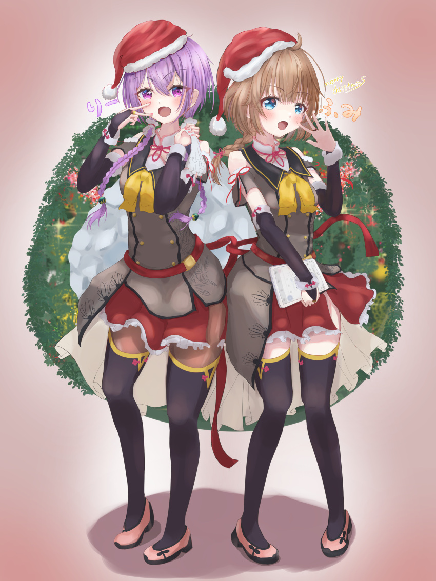 2girls, :d, absurdres, ahoge, assault_lily, bangs, belt, belt_buckle