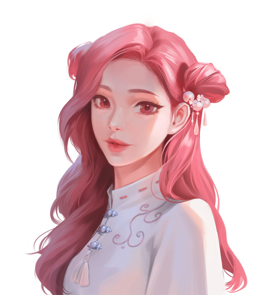 1girl, dress, east_asian_clothing, hair_ornament, highres, jinwu_(artist), long_hair, looking_at_viewer