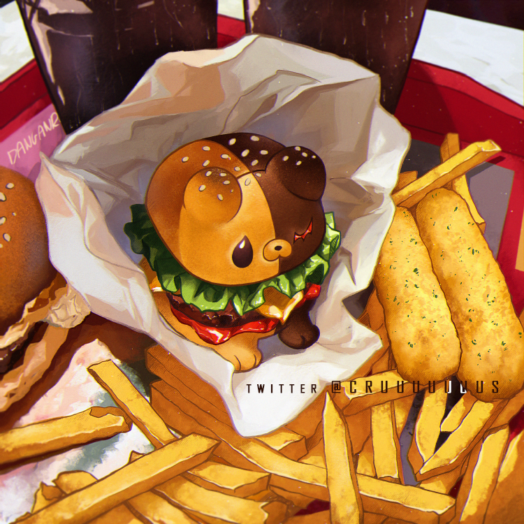 artist_name, bread_bun, burger, copyright_name, criis-chan, danganronpa:_trigger_happy_havoc, danganronpa_(series), drink