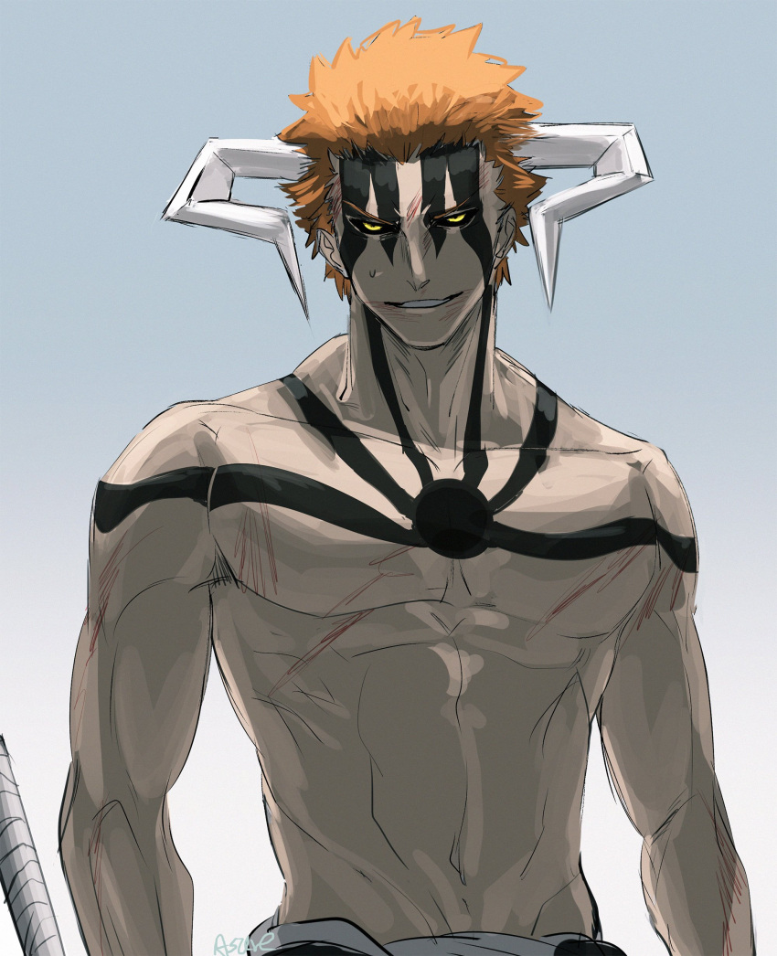 1boy, absurdres, asure_(asure_twi), black_sclera, bleach, bleach:_the_thousand-year_blood_war, colored_sclera, facial_mark