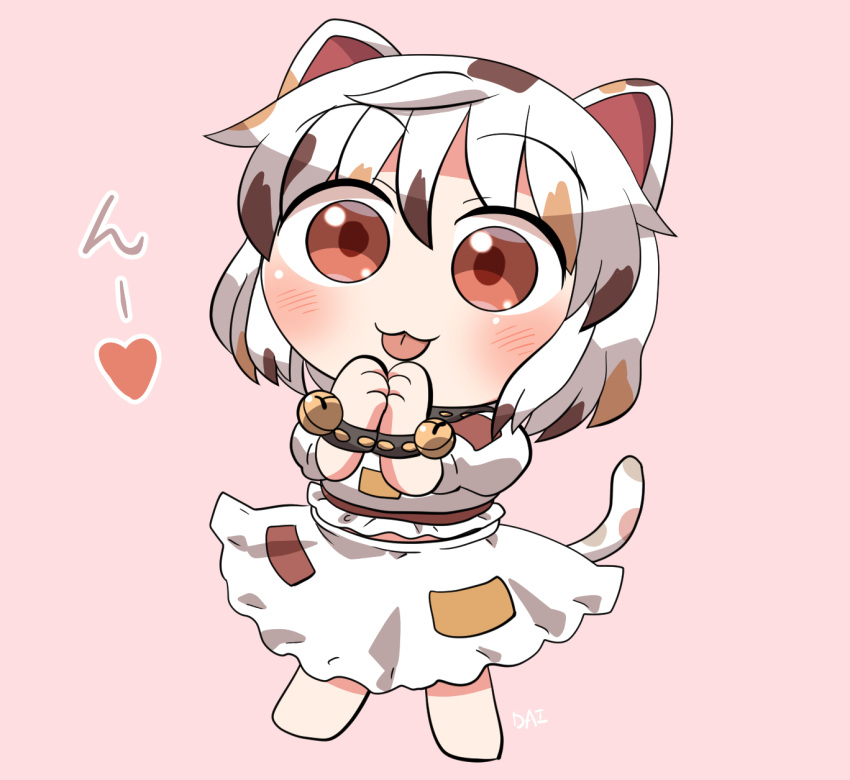 1girl, animal_ears, barefoot, bell, blush, cat_ears, cat_tail, crop_top