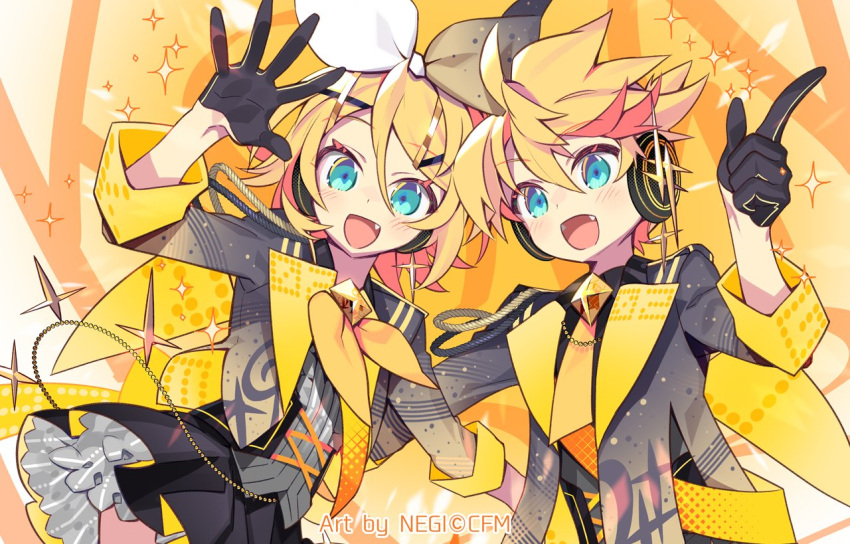 1boy, 1girl, :d, ahoge, anniversary, aqua_eyes, ascot, bangs