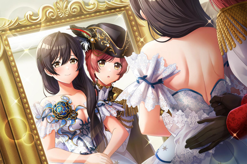 black_hair, brown_eyes, d4dj, dress, long_hair, miyake_aoi, project_sekai