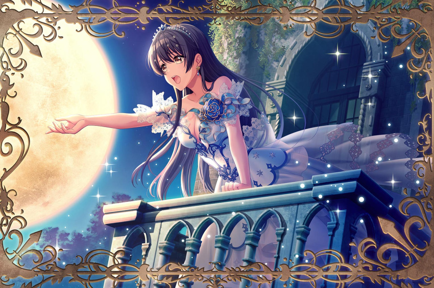 black_hair, brown_eyes, d4dj, dress, long_hair, miyake_aoi, smile