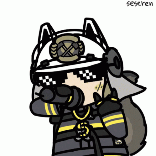 1girl, animated_gif, arknights, deal_with_it, microphone, rapping, seseren, shaw_(arknights)
