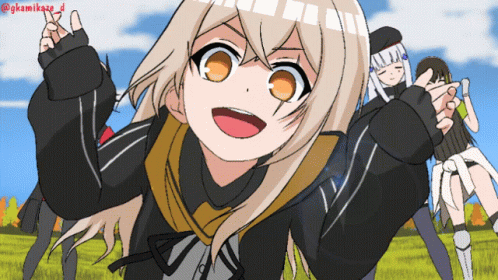 animated_gif, girls_frontline, hk416_(girls_frontline), long_hair, m4_sopmod_ii_(girls_frontline), m4a1_(girls_frontline), multiple_girls, rapping, ump45_(girls_frontline)