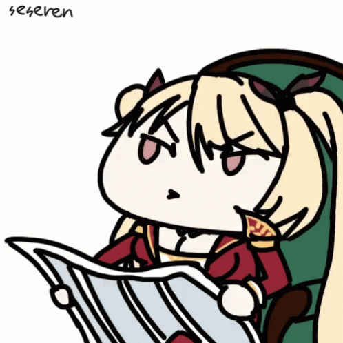 1girl, animated_gif, azur_lane, looking_at_another, nelson_(azur_lane), newspaper, seseren, tom_reading_the_newspaper