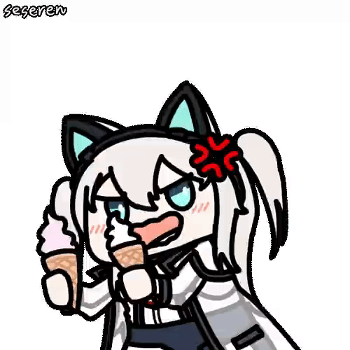 1girl, anger_vein, animated_gif, azur_lane, hammann_(azur_lane), hammann_ii_(azur_lane), ice_cream, open_mouth