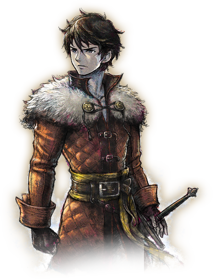 1boy, belt, capelet, clenched_hand, closed_mouth, cowboy_shot, fingerless_gloves, fur_capelet