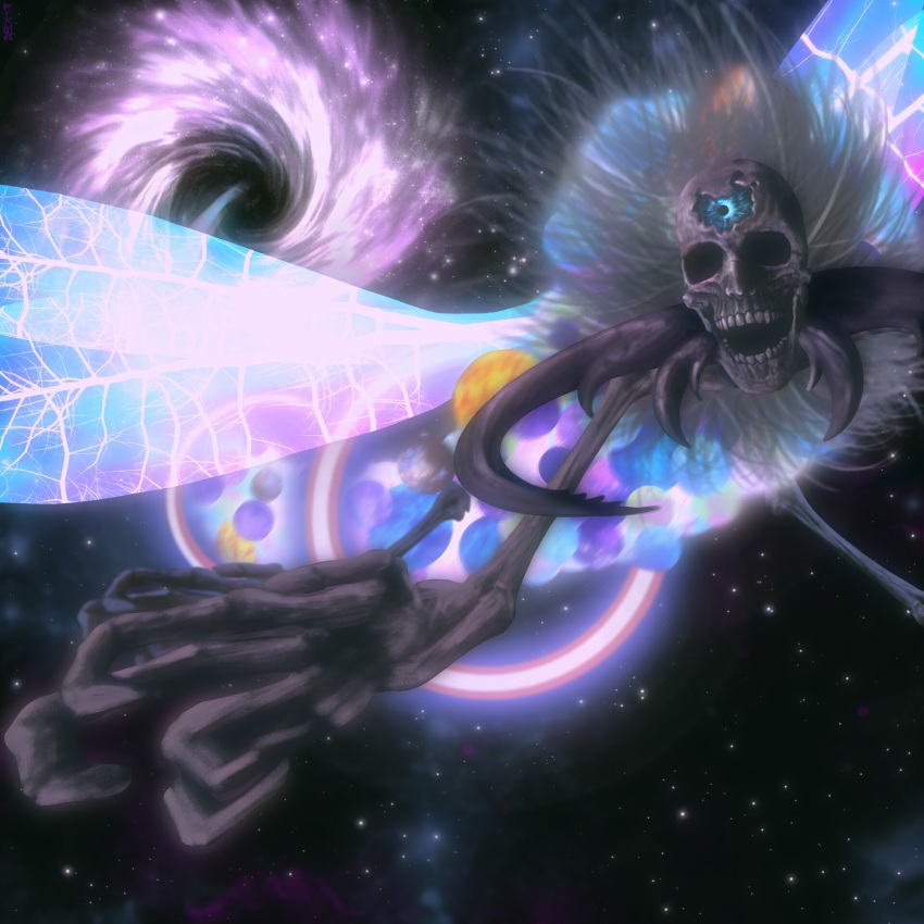 astel_naturalborn_of_the_void, black_hole, dragonfly_wings, elden_ring, eldritch_abomination, flying, highres, one-eyed