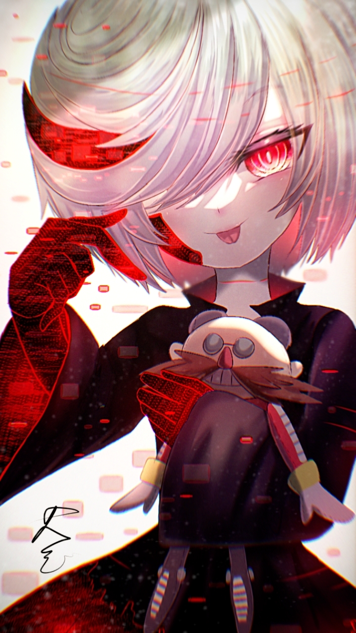 1girl, black_dress, bob_cut, cang_she, character_doll, closed_mouth, doll, dr._eggman