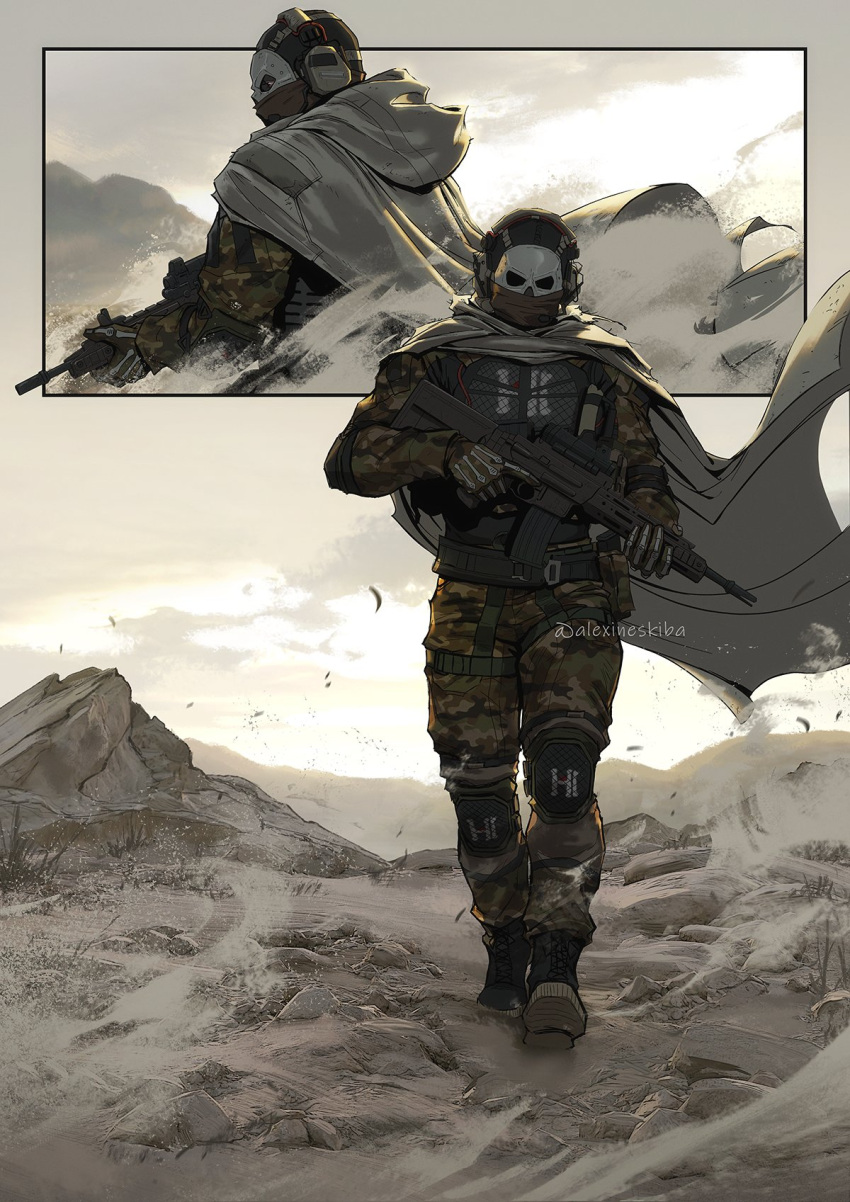 1boy, alexineskiba, boots, bulletproof_vest, call_of_duty, call_of_duty:_modern_warfare_2, camouflage, camouflage_gloves