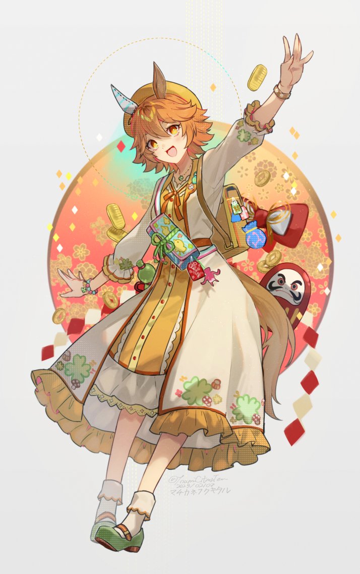 1girl, animal_ears, backpack, bag, bangs, bead_bracelet, beads, beret