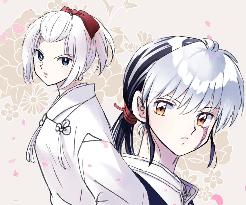 1boy, 1girl, bangs, black_hair, blue_eyes, bow, closed_mouth, dafne