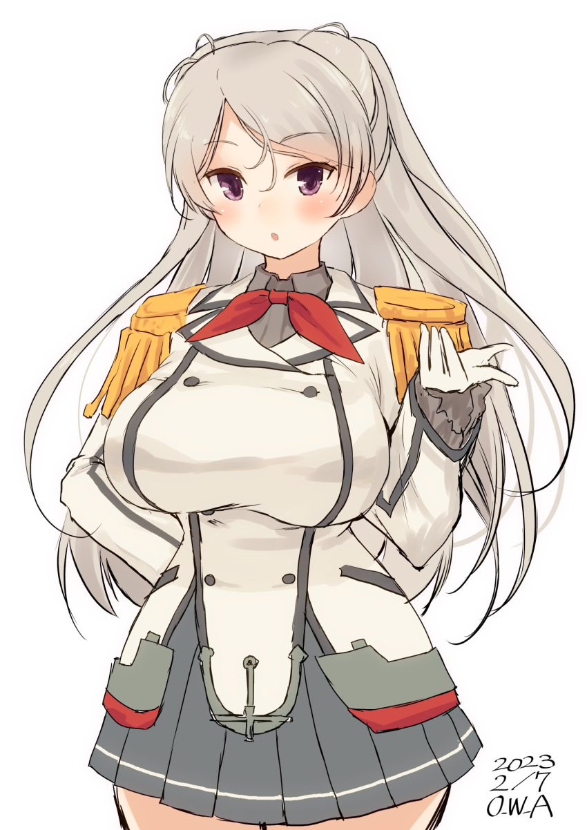 1girl, artist_name, beret, breasts, brown_eyes, buttons, collared_shirt, conte_di_cavour_(kancolle)