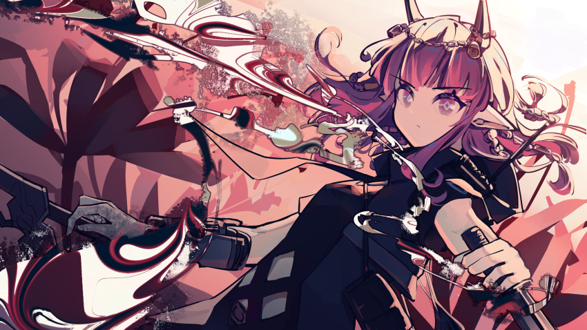1girl, :/, absurdres, arknights, bangs, black_jacket, blunt_bangs, braid