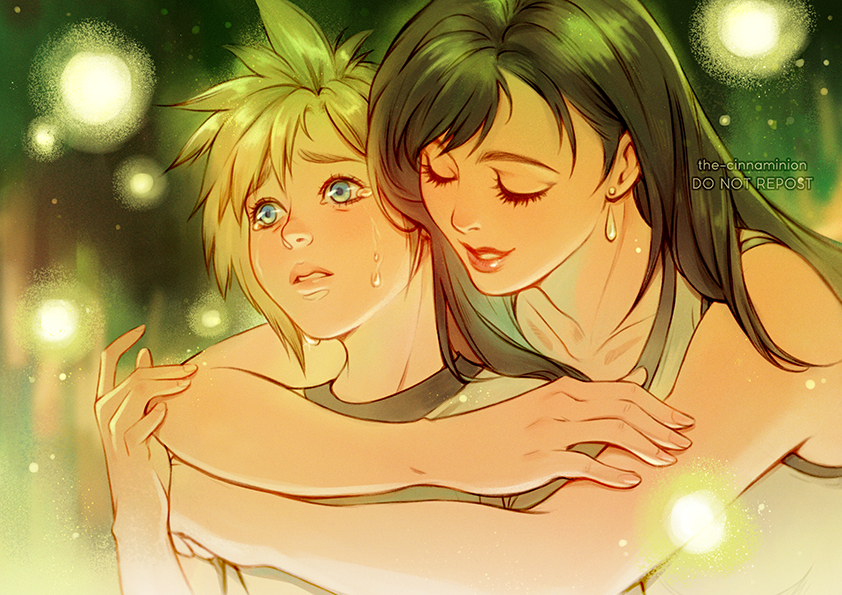 1boy, 1girl, aged_down, bangs, bare_arms, bare_shoulders, black_hair, blonde_hair