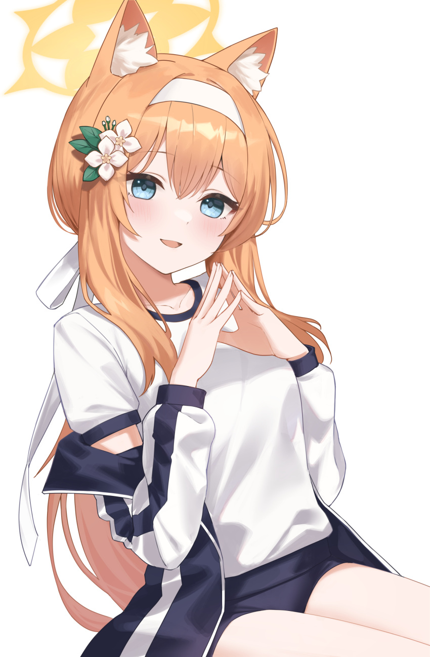1girl, :d, absurdres, animal_ear_fluff, animal_ears, bangs, black_jacket, black_shorts