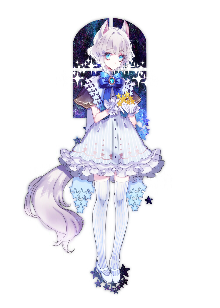 1girl, animal_ears, bangs, blue_bow, blue_bowtie, blue_eyes, bow, bowtie